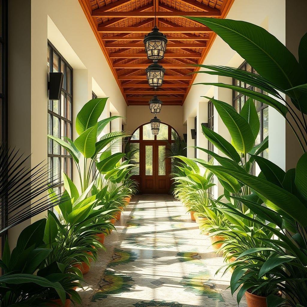 Tropical hallway - AI Generated