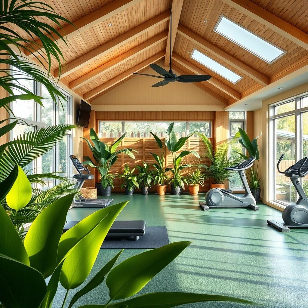 Tropical home gym - AI Generated