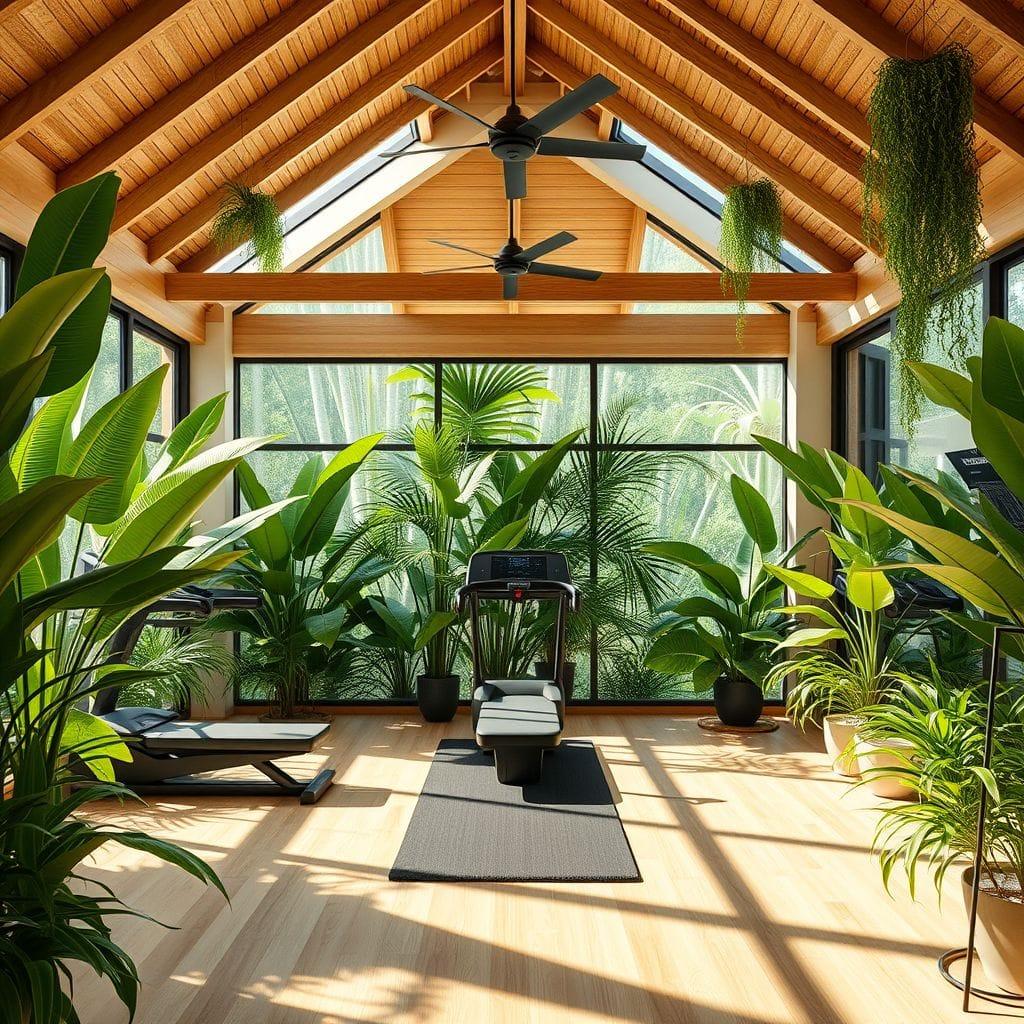 Tropical home gym - AI Generated