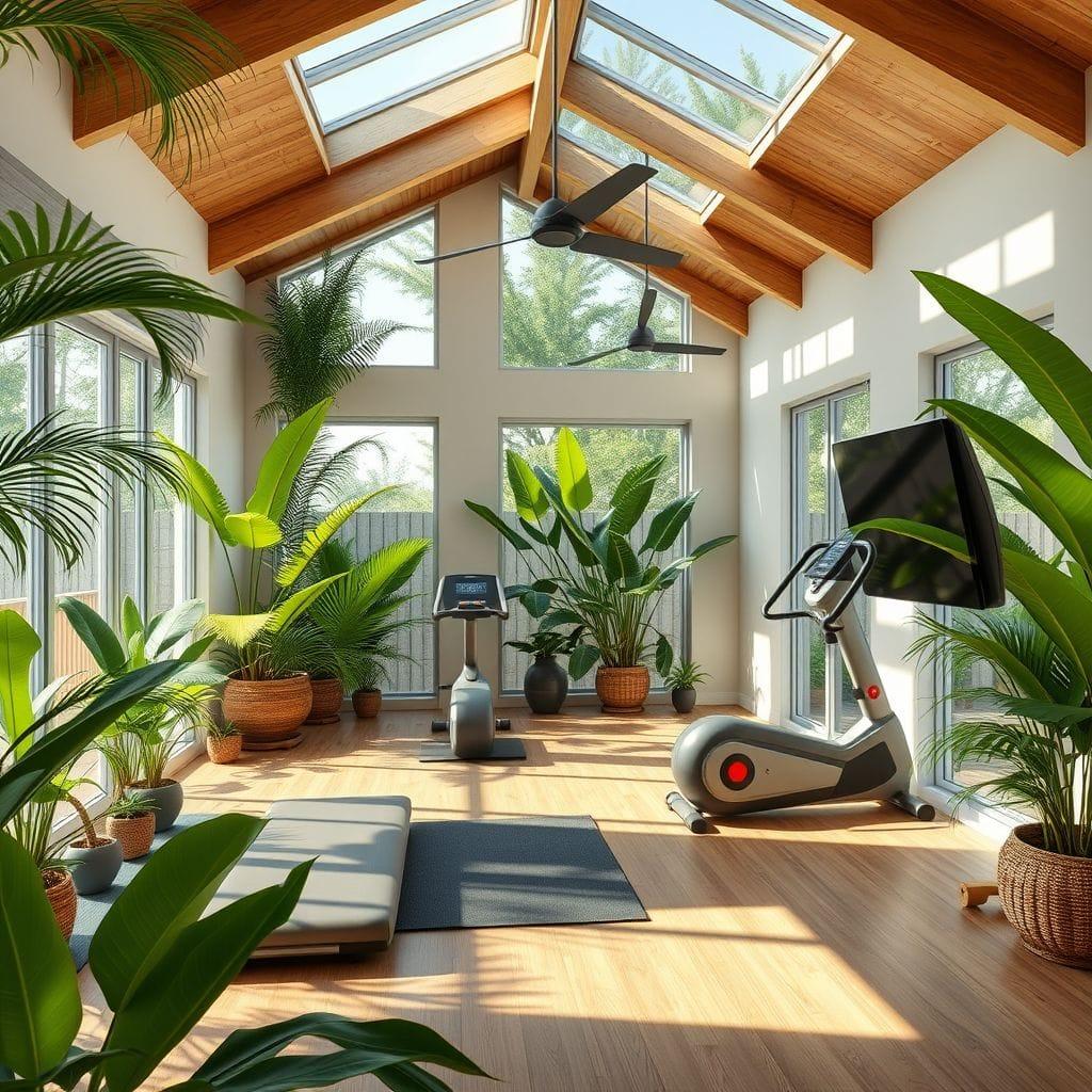 Tropical home gym - AI Generated
