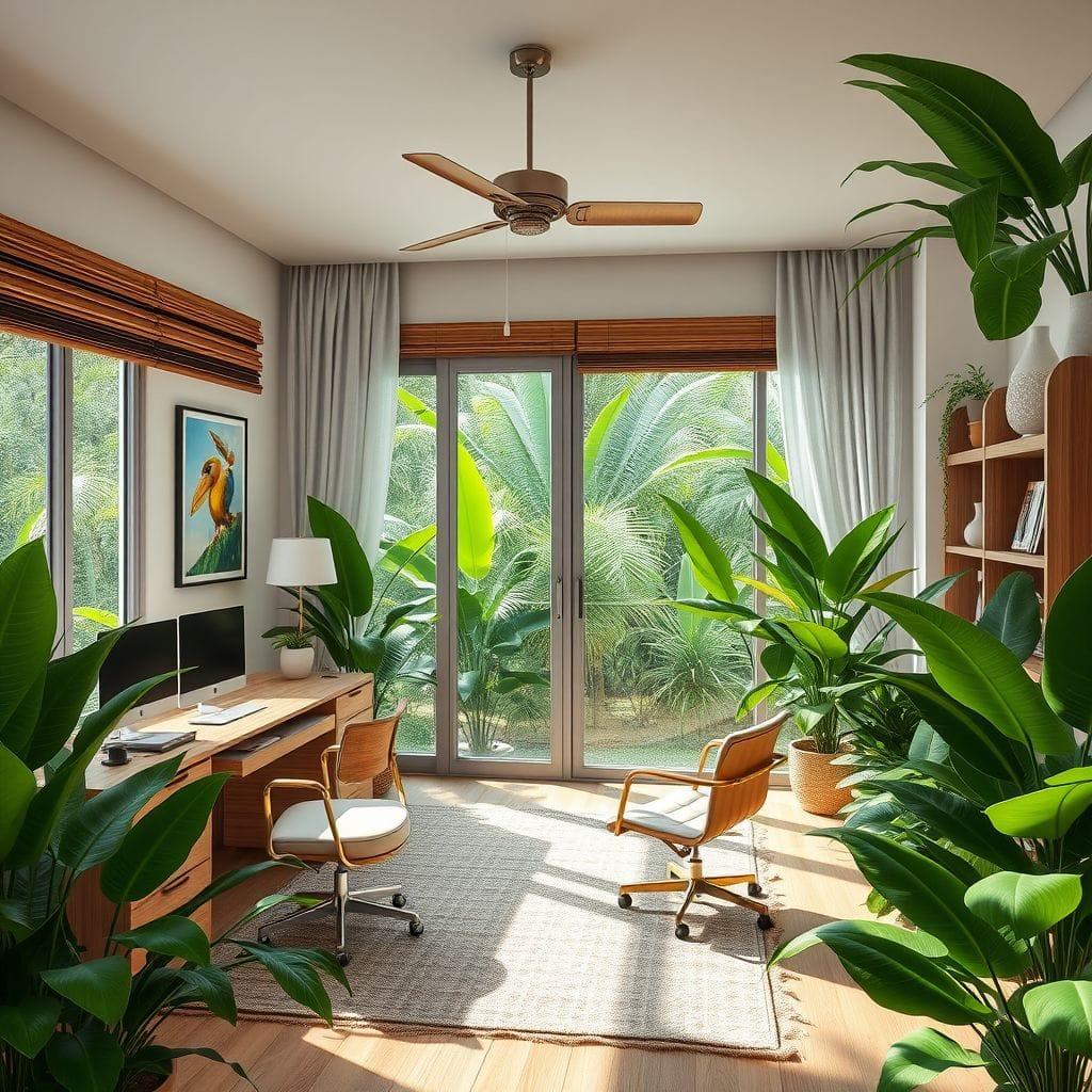 Tropical home office - AI Generated