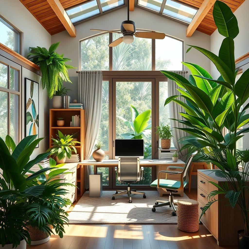 Tropical home office - AI Generated