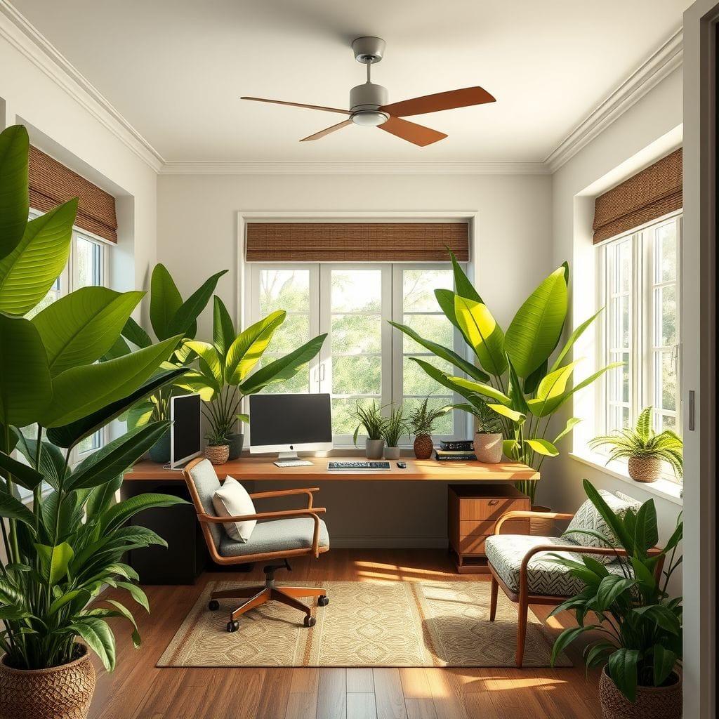 Tropical home office - AI Generated