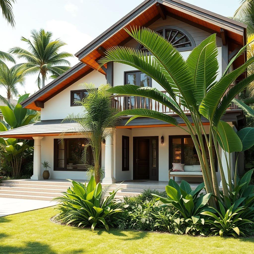 Tropical house exterior - AI Generated