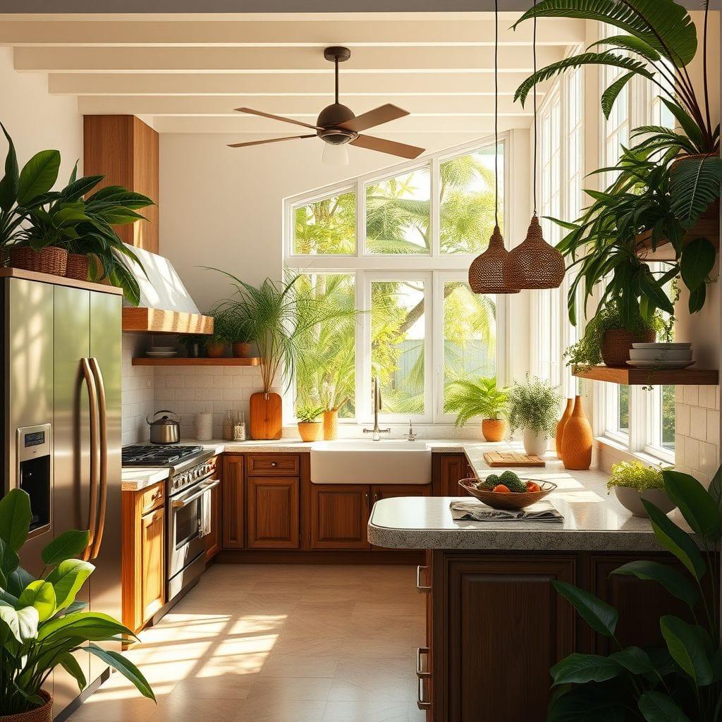 Tropical kitchen - AI Generated