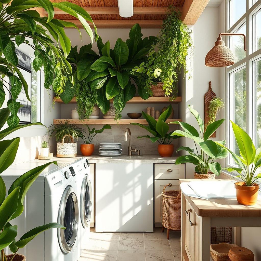 Tropical laundry room - AI Generated