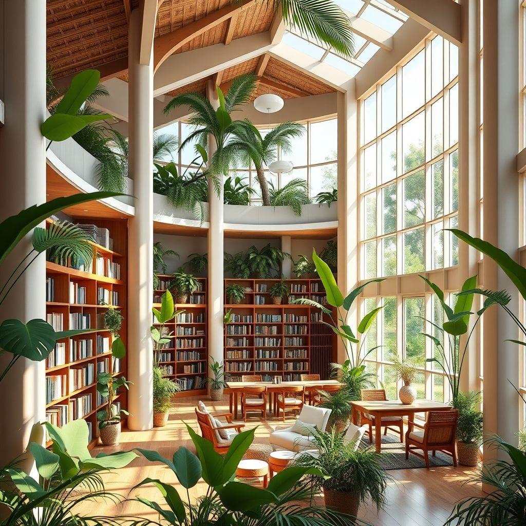 Tropical library - AI Generated
