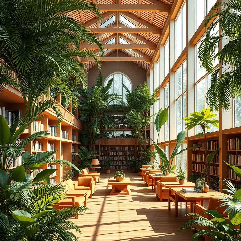 Tropical library - AI Generated