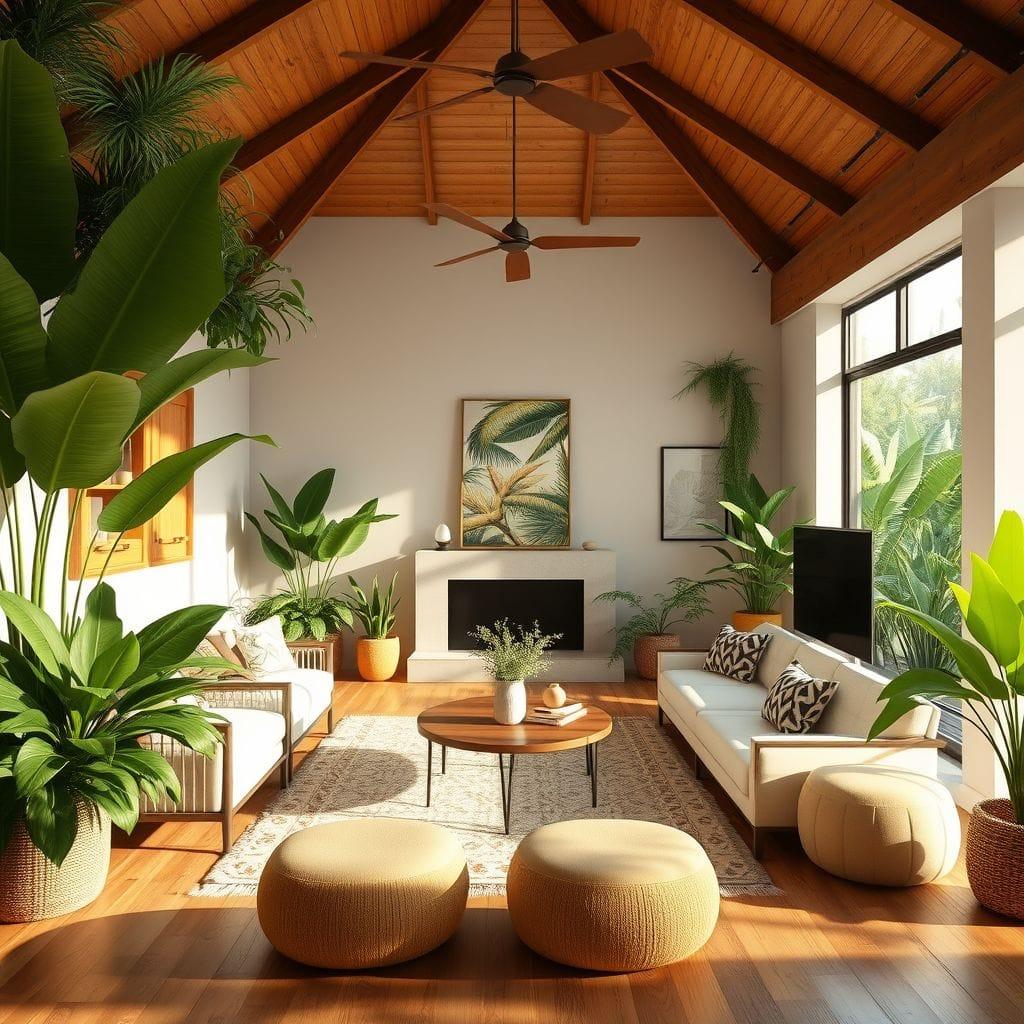 Tropical living room - AI Generated