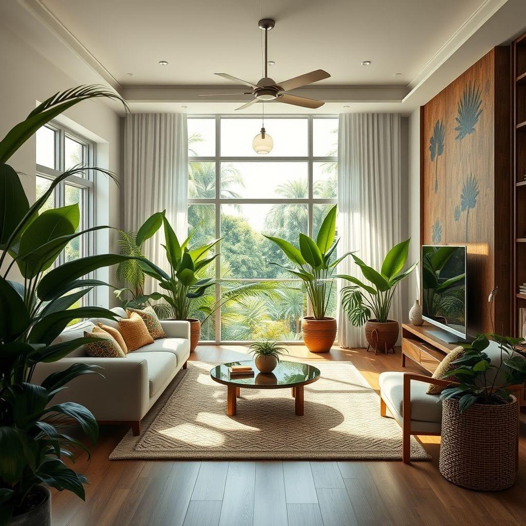 Tropical living room - AI Generated