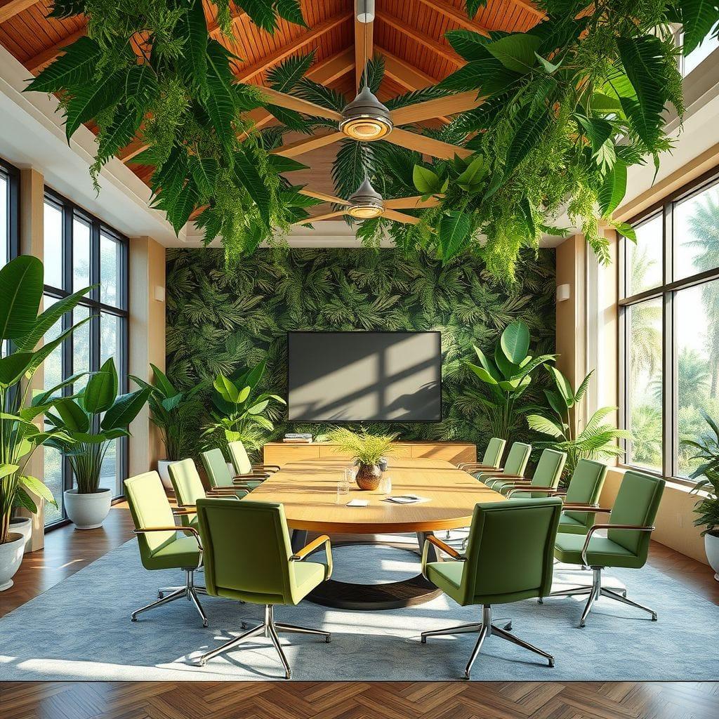 Tropical meeting room - AI Generated