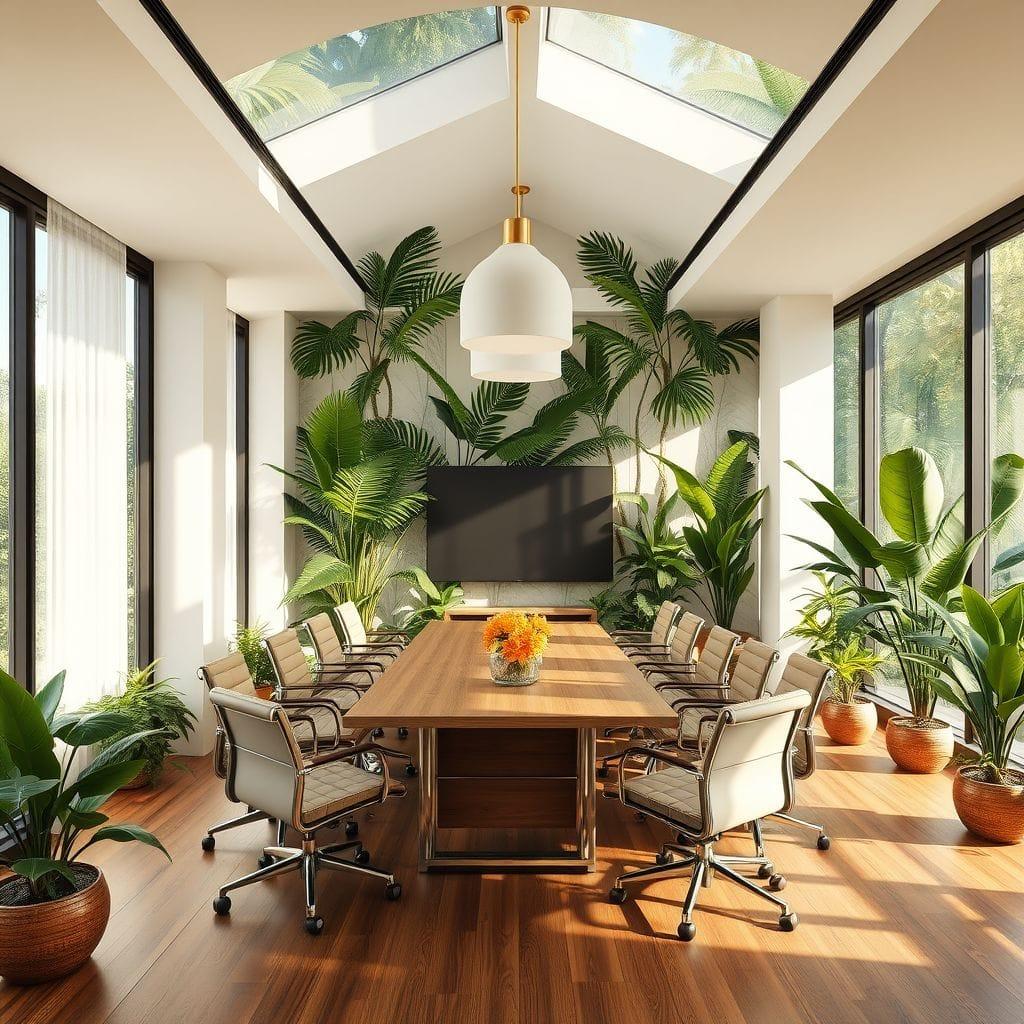Tropical meeting room - AI Generated