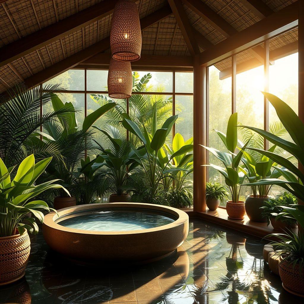 Tropical onsen - AI Generated