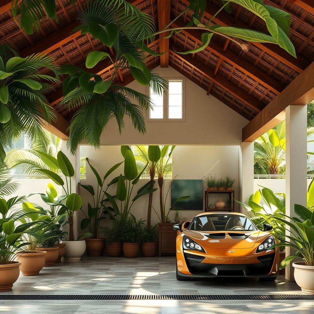 Tropical outdoor garage - AI Generated