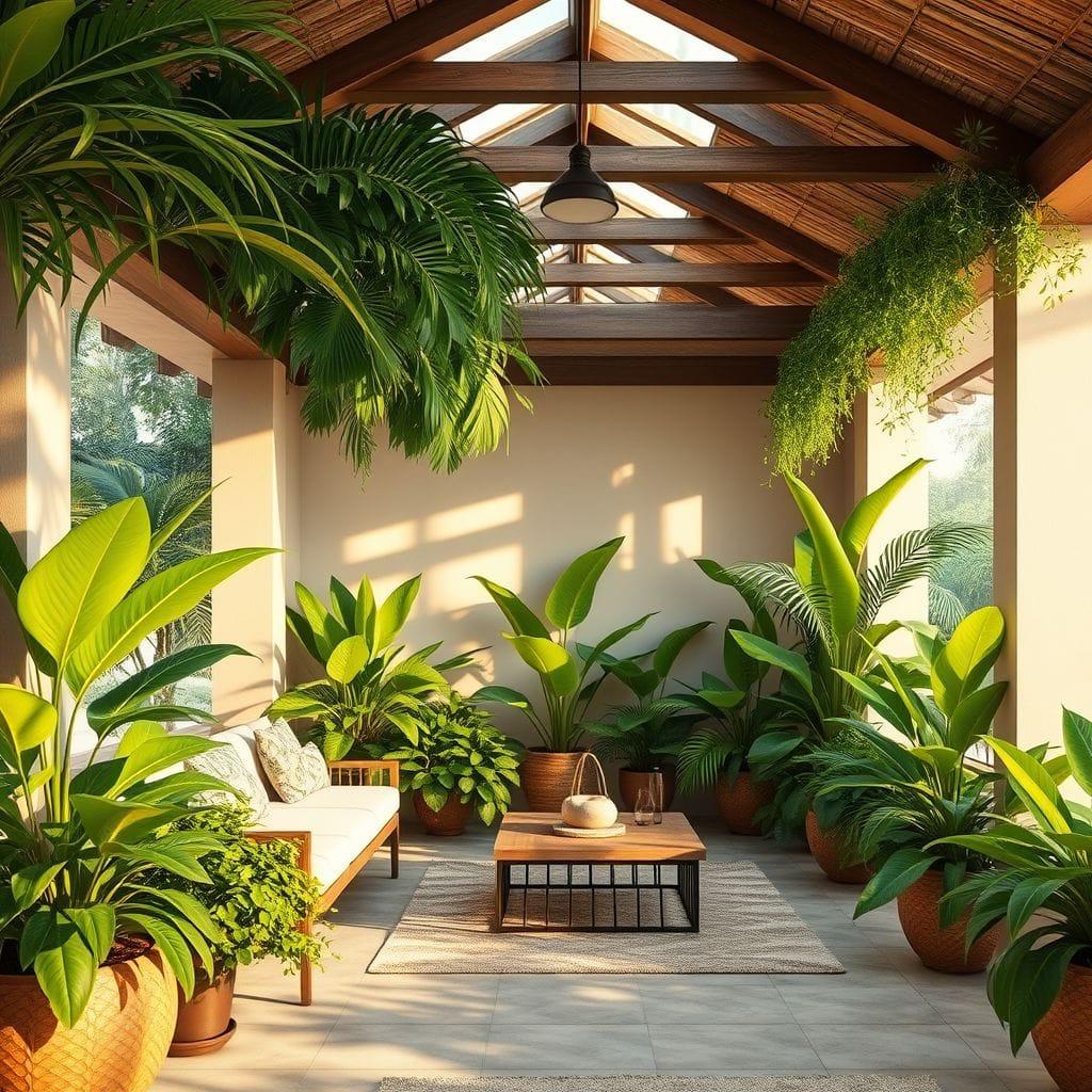 Tropical outdoor garden - AI Generated