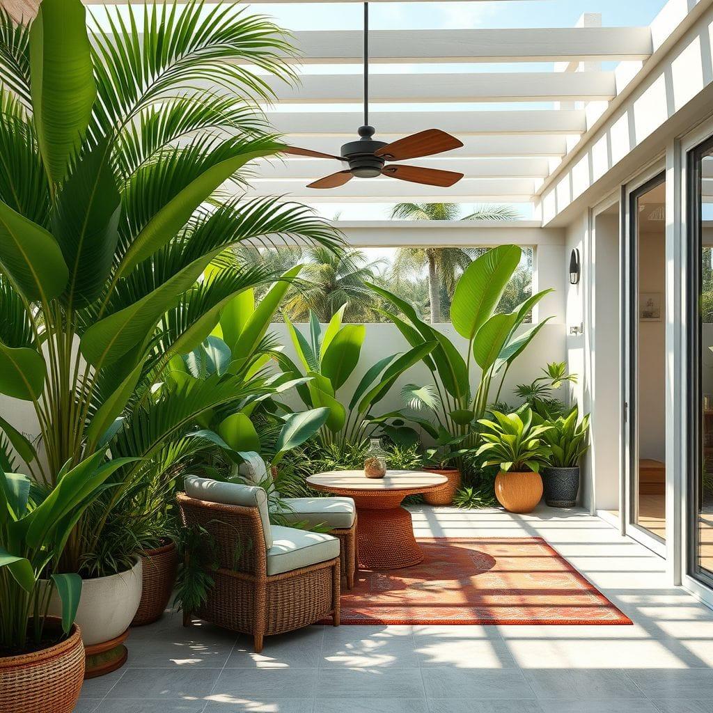 Tropical outdoor garden - AI Generated