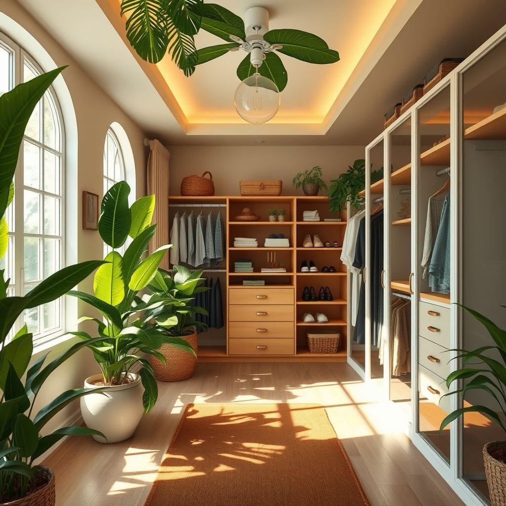 Tropical walk-in closet - AI Generated