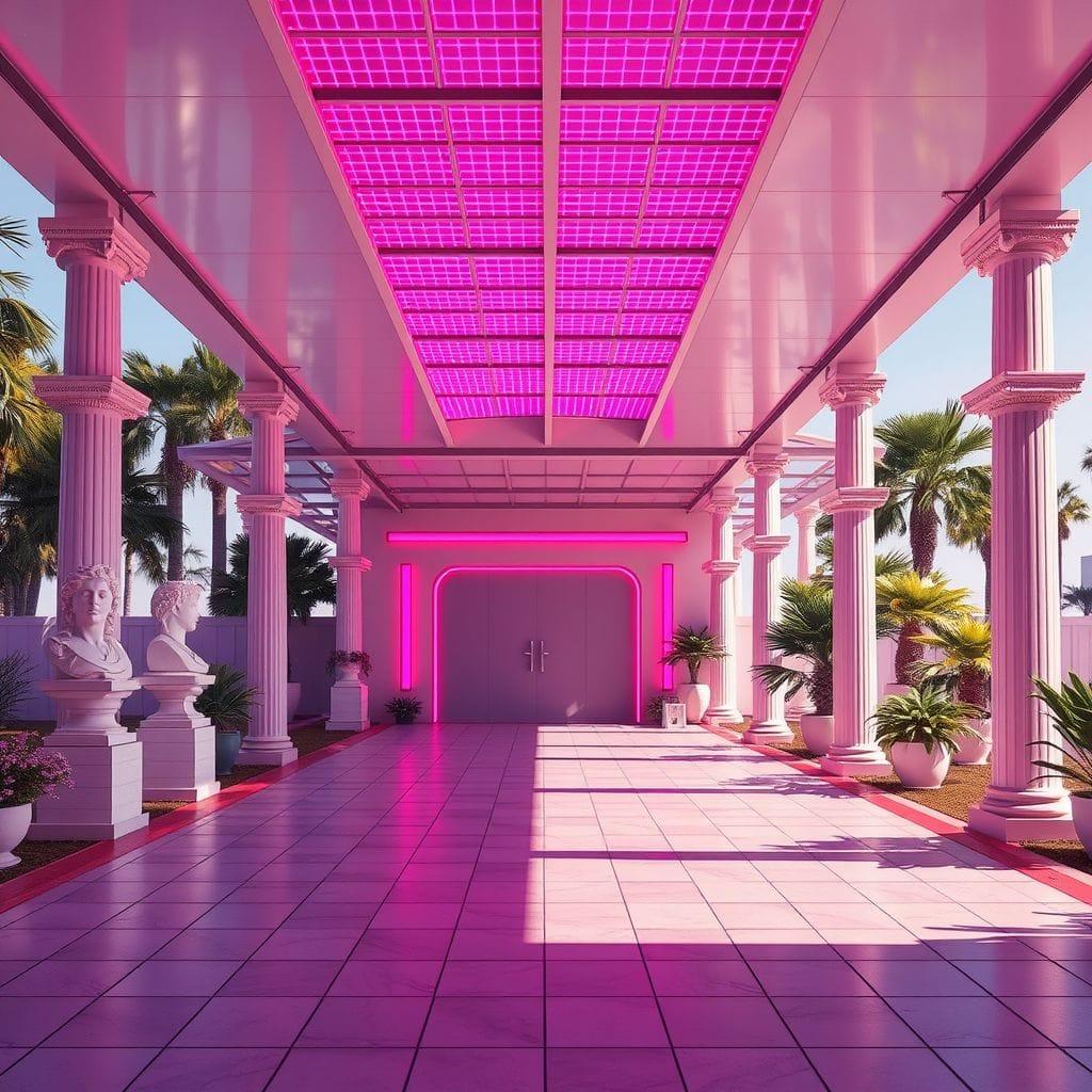 Vaporwave carport - AI Generated