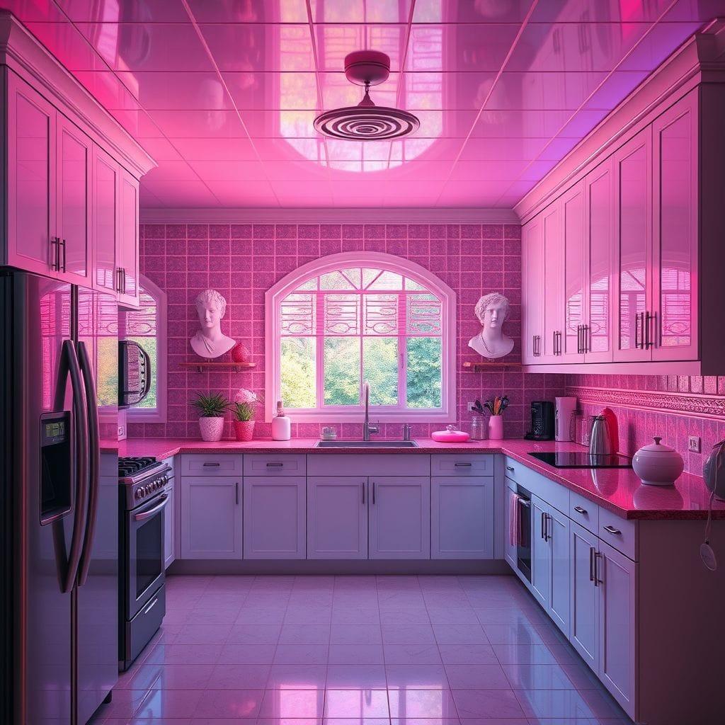 Vaporwave kitchen - AI Generated