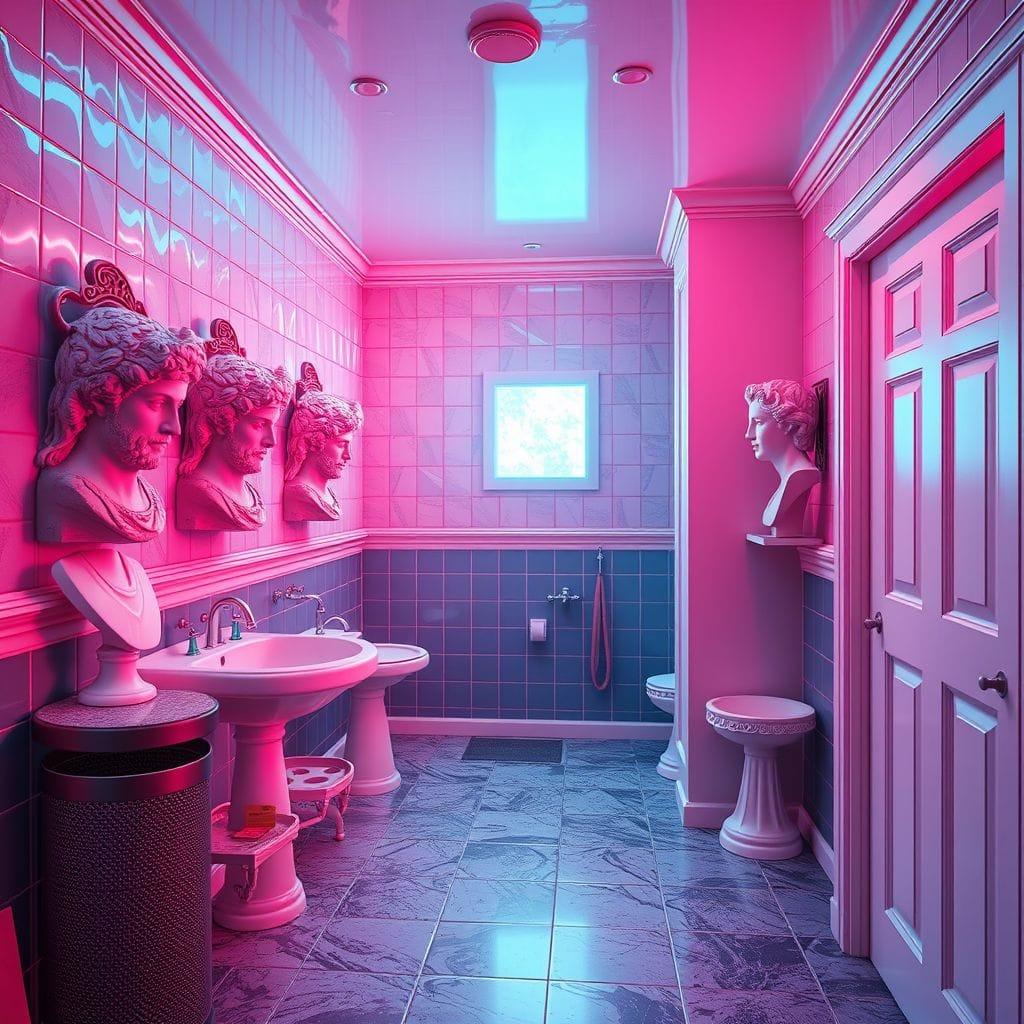 Vaporwave mudroom - AI Generated