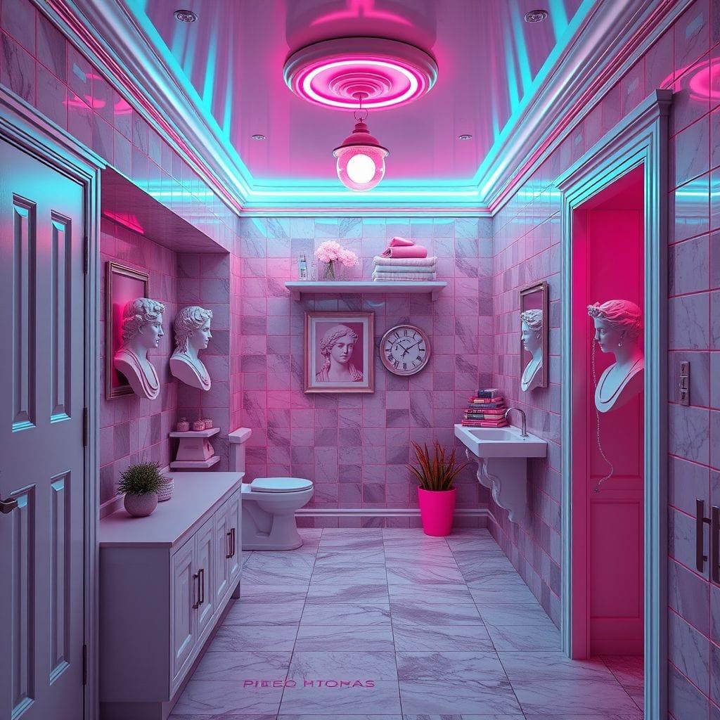 Vaporwave mudroom - AI Generated