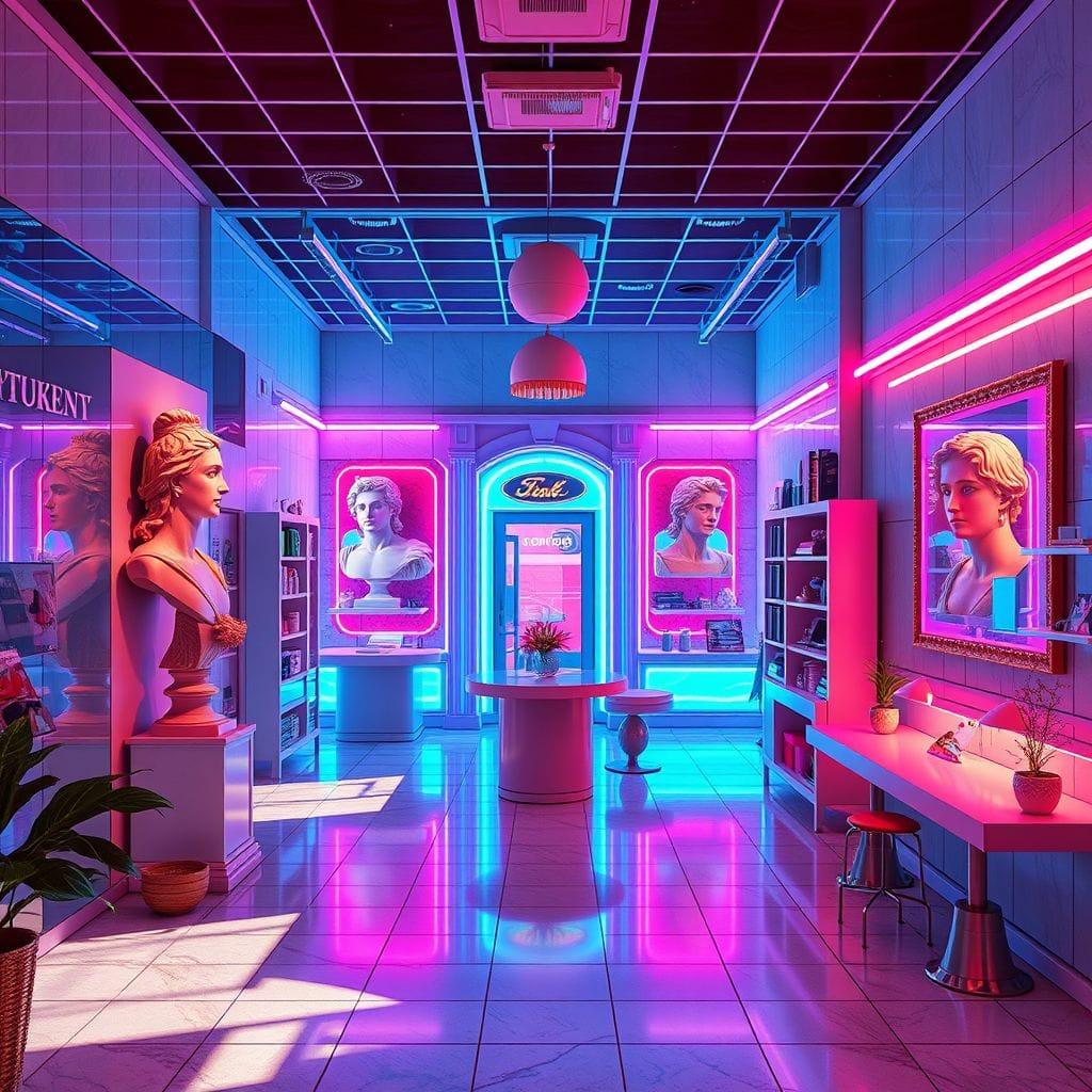 Vaporwave store - AI Generated