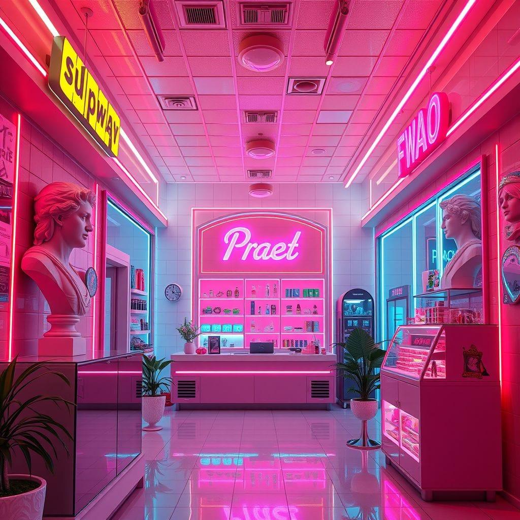 Vaporwave store - AI Generated