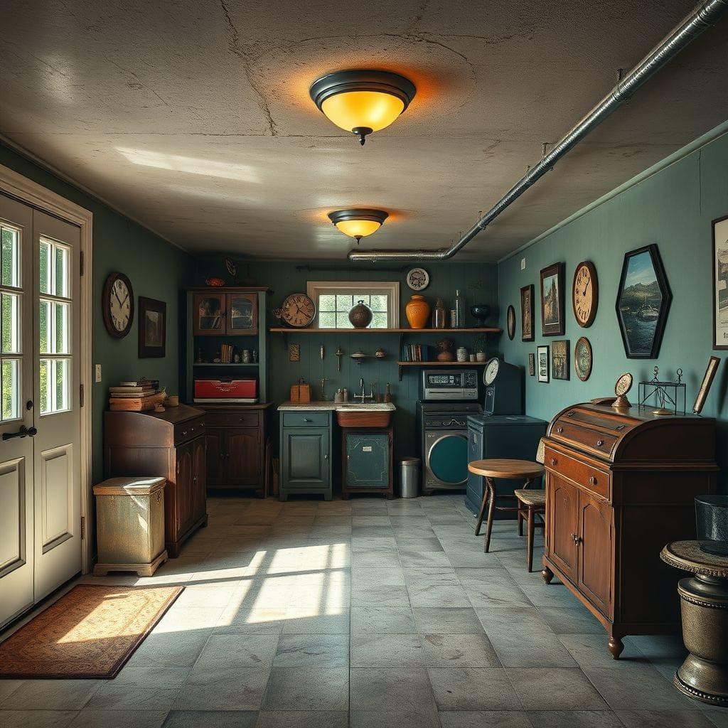 Vintage basement - AI Generated