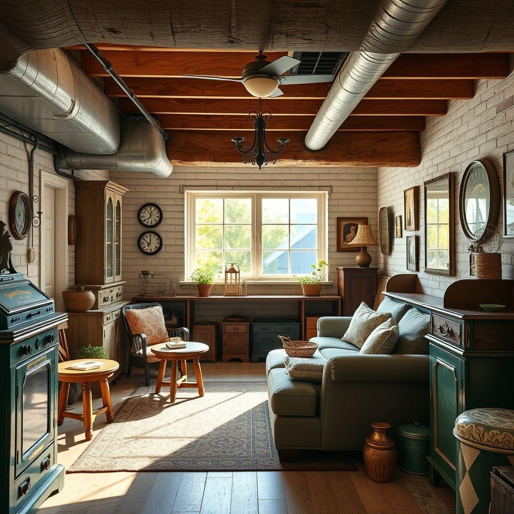 Vintage basement - AI Generated
