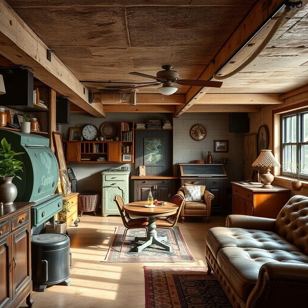 Vintage basement - AI Generated