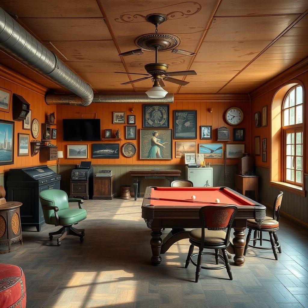 Vintage game room - AI Generated