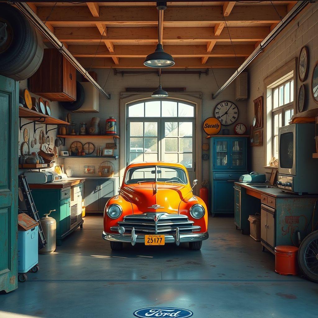 Vintage garage - AI Generated