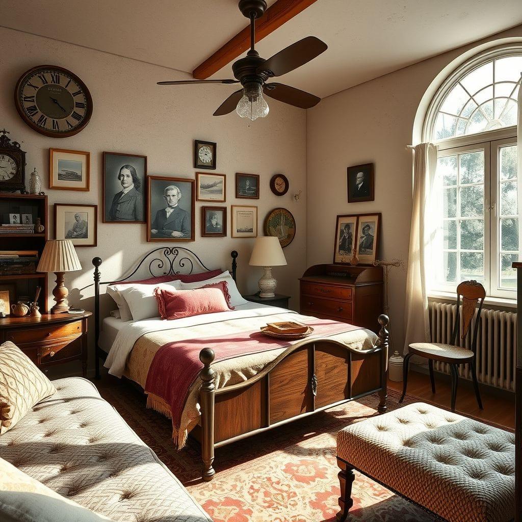 Vintage guest room - AI Generated