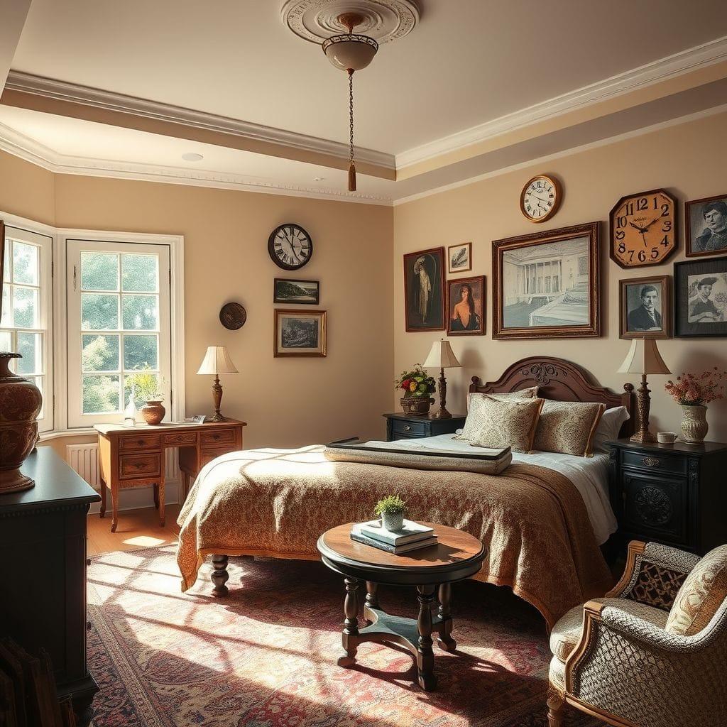 Vintage guest room - AI Generated