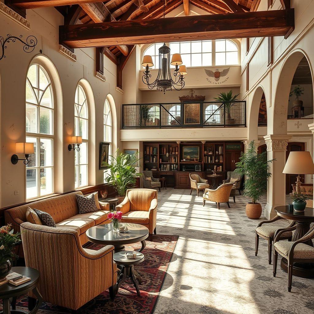 Vintage hotel lobby - AI Generated