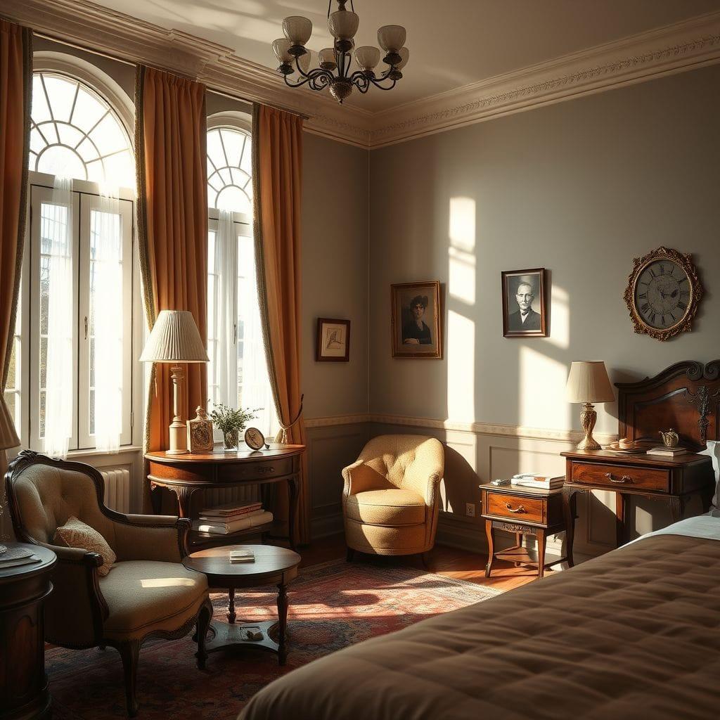 Vintage hotel room - AI Generated