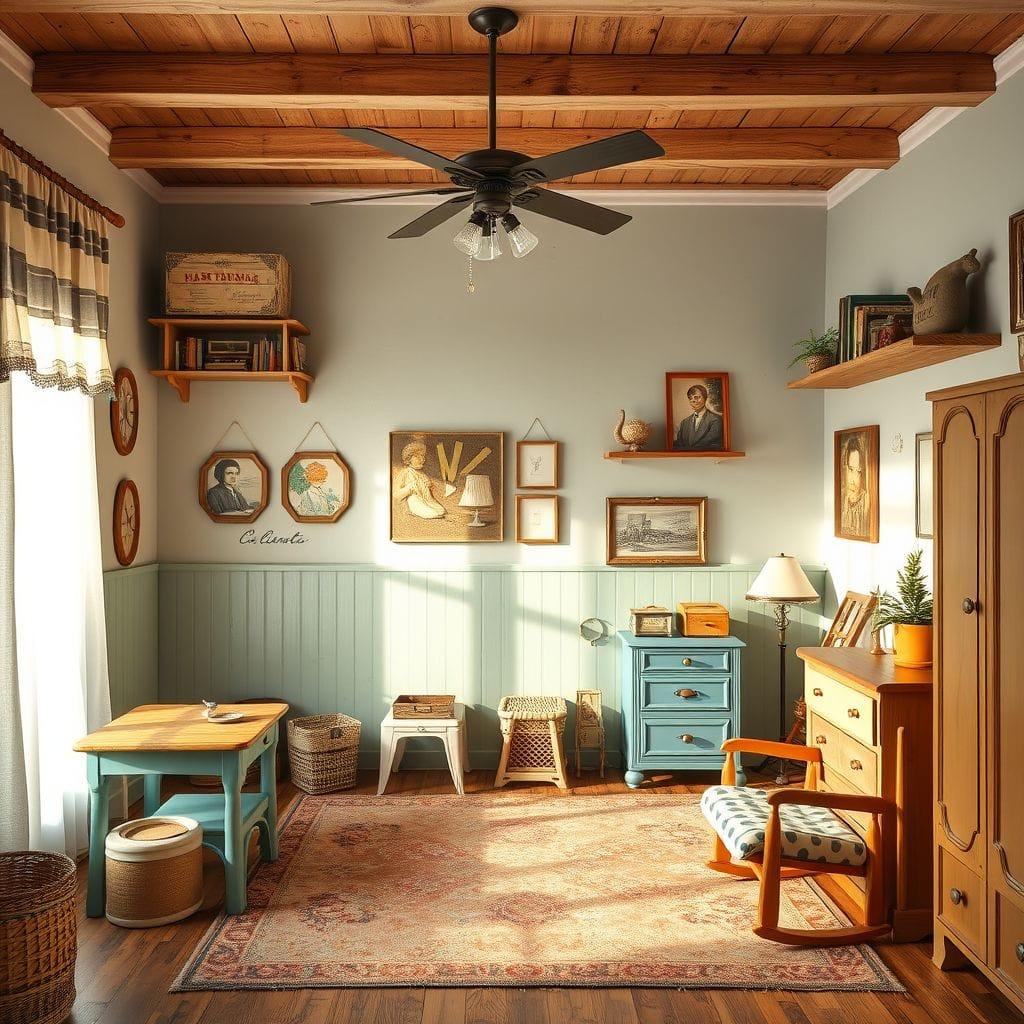 Vintage kids room - AI Generated