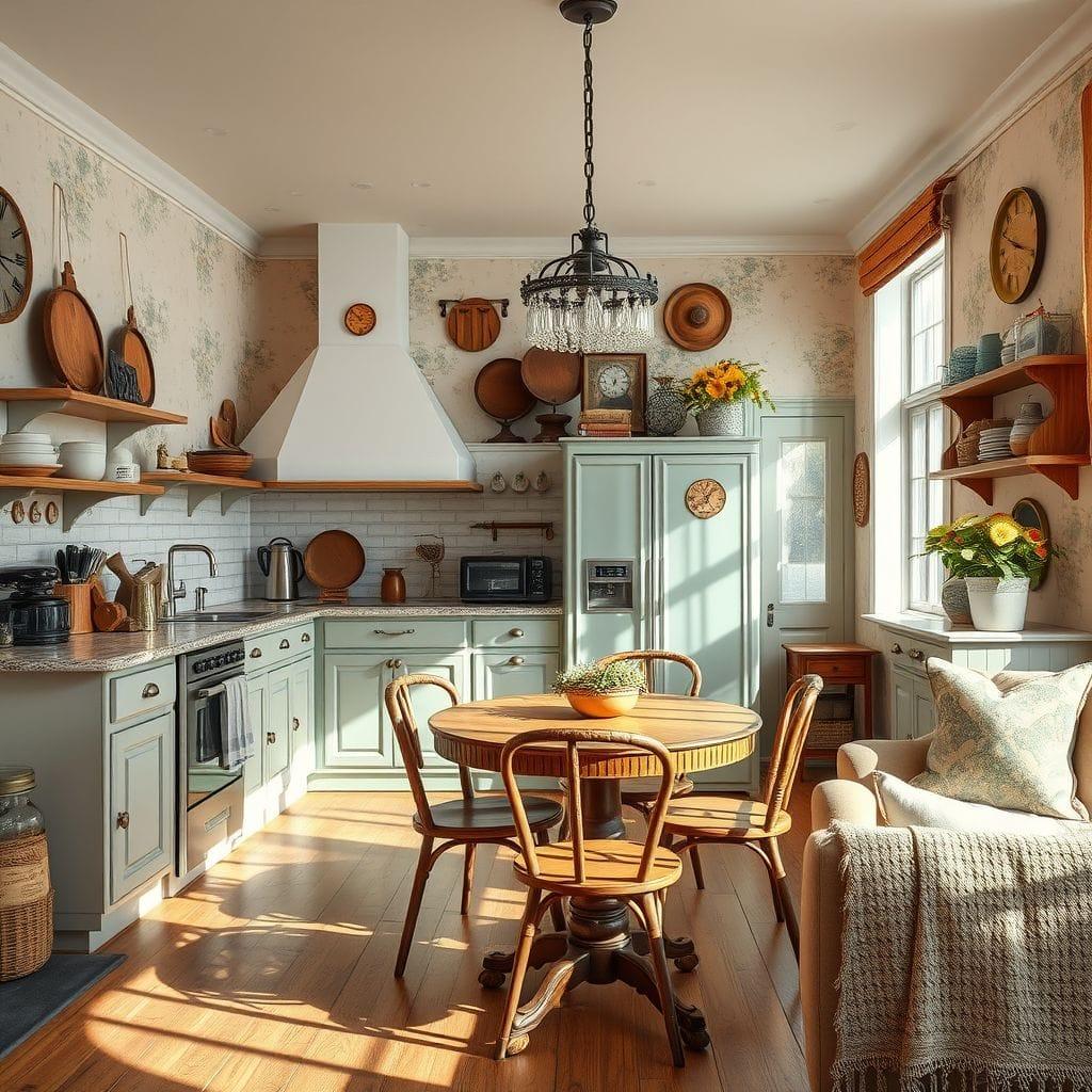 Vintage kitchen living combo - AI Generated