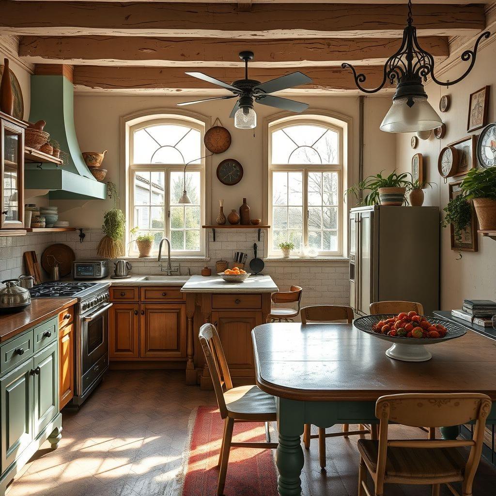 Vintage kitchen living combo - AI Generated