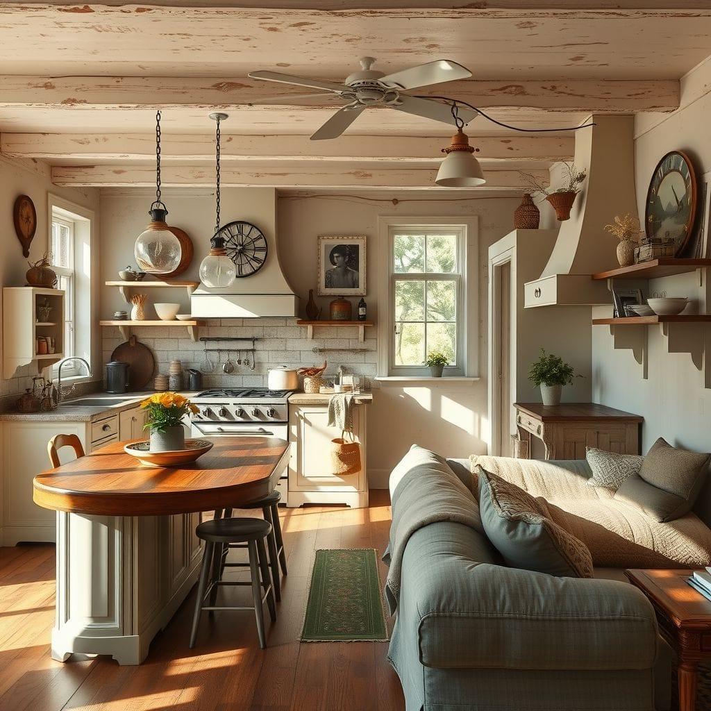 Vintage kitchen living combo - AI Generated