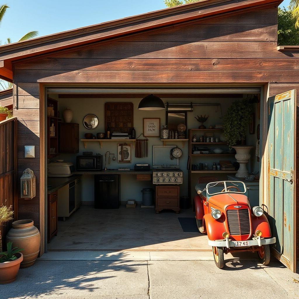 Vintage outdoor garage - AI Generated
