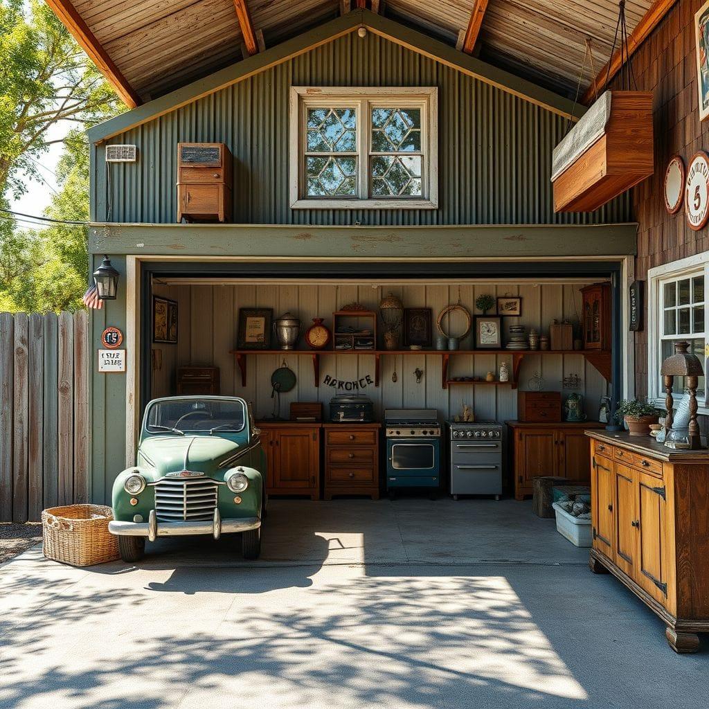 Vintage outdoor garage - AI Generated