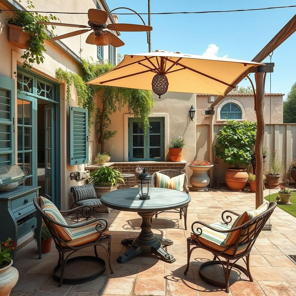 Vintage outdoor patio - AI Generated