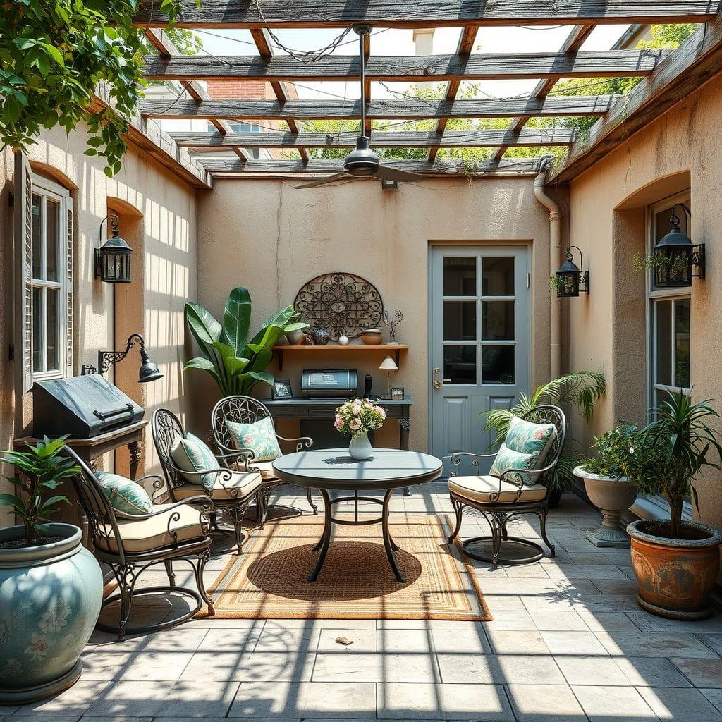 Vintage outdoor patio - AI Generated