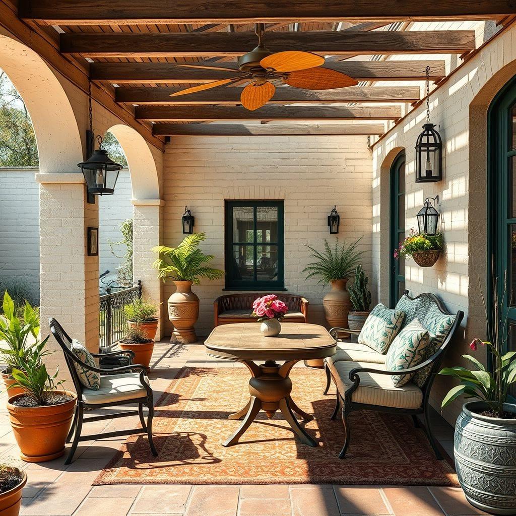 Vintage outdoor patio - AI Generated