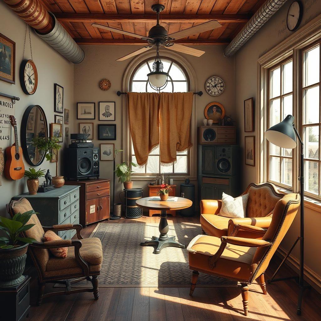 Vintage podcast studio - AI Generated