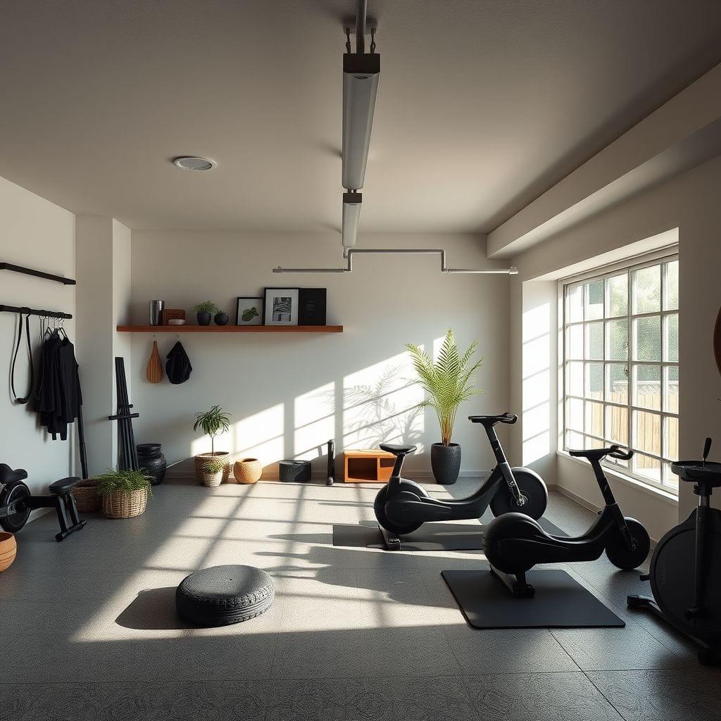 Zen garage gym - AI Generated