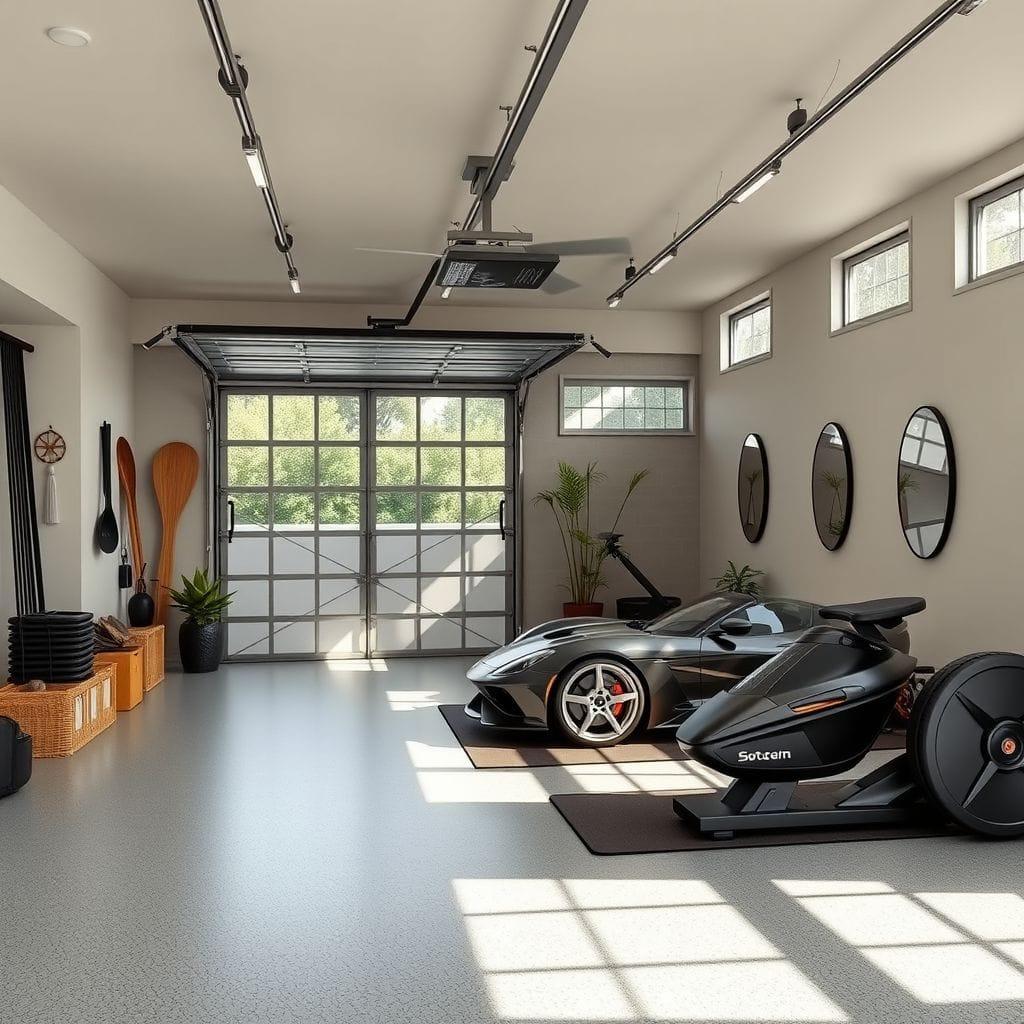 Zen garage gym - AI Generated