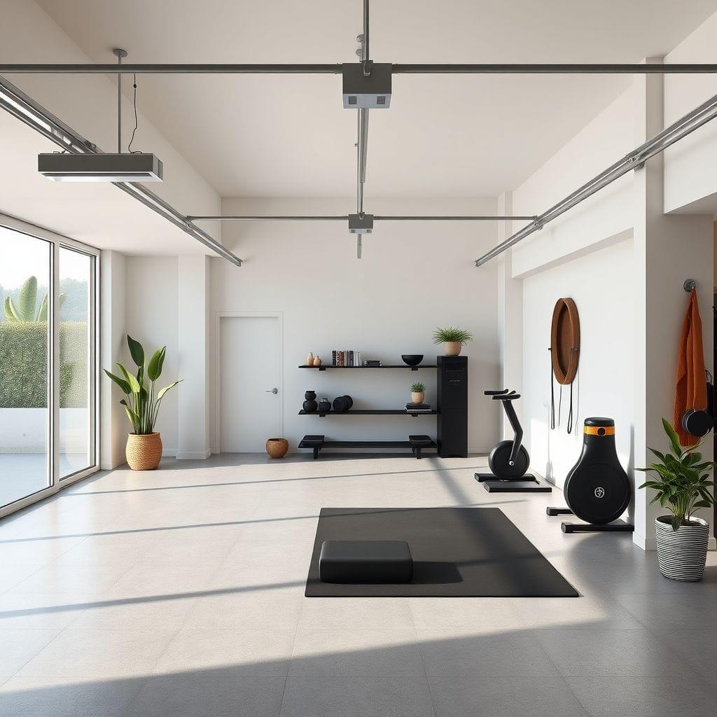 Zen garage gym - AI Generated