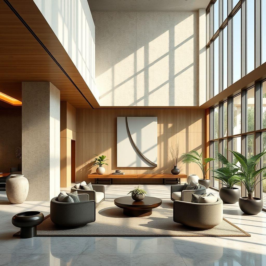 Zen hotel lobby - AI Generated